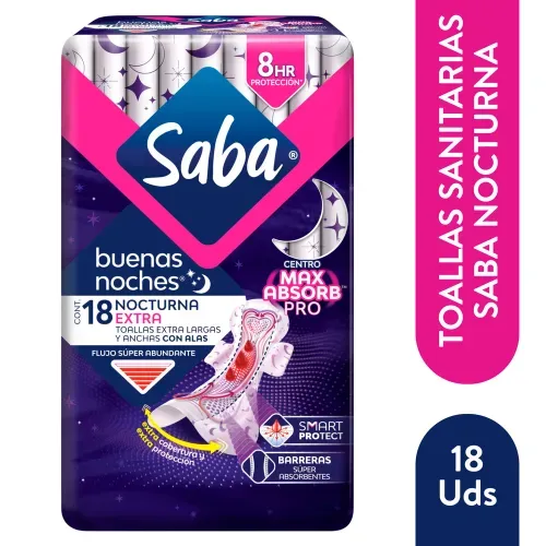 Toalla Sanitaria Saba b Noches Extra 18u