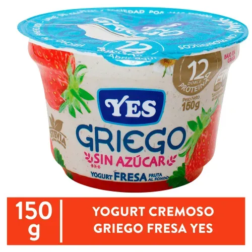 Yogurt Yes Griego Fresa Sin Azúcar - 150 g