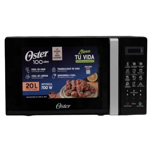 Microondas Oster negro 0.7 pies cúbicos 20 L