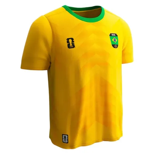 Camiseta deportiva FIFA Brasil manga corta para hombre - Talla L