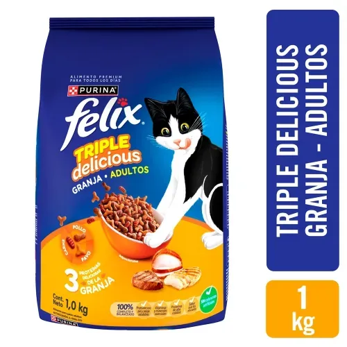 Alimento para Gato Felix Granja Adultos - 1 kg