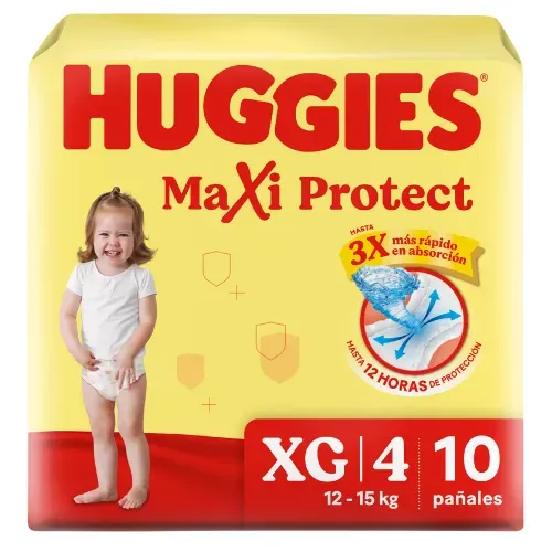 Pañales Huggies Maxi Protect Etapa 4/XG - 10 Unidades