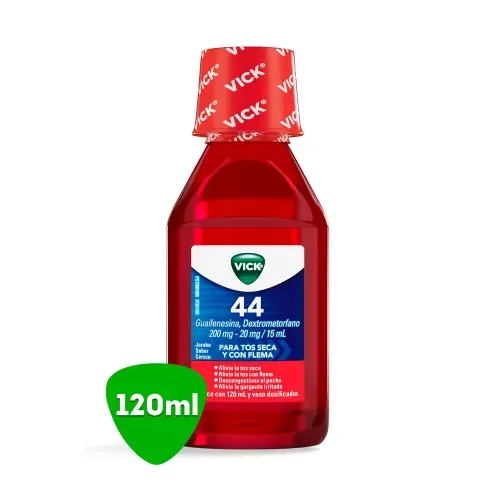 Jarabe Vick 44 Guaifenesina Dextrometorfano Alivio Tos - 120 ml