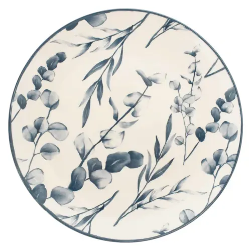 Ms Plato Plano Porcelana 10 5 Floral Azu