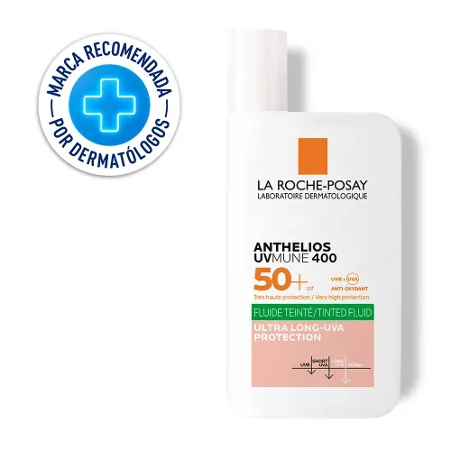 Protector solar facial Anthelios Oil Control Fluido UVmune 400 con color spf 50+ La Roche Posay 50ml