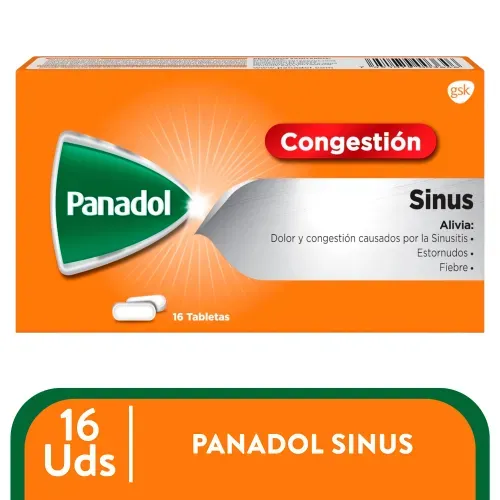 Panadol sinusitis caja 16 tabletas - Precio indicado por caja