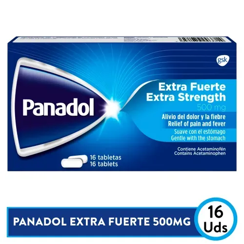 Panadol extra fuerte caja 16 tabletas - Precio indicado por caja