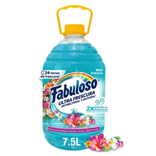 Desinfectante Multiusos Fabuloso Ultra Frescura Antibacterial Mar Fresco - 7.5 L