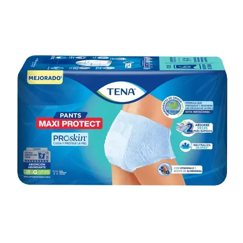 Ropa interior unisex tipo calzón Tena Pants Maxi Protect  Absorción Abundante para tu día a día Talla Chico Mediano - 16 piezas