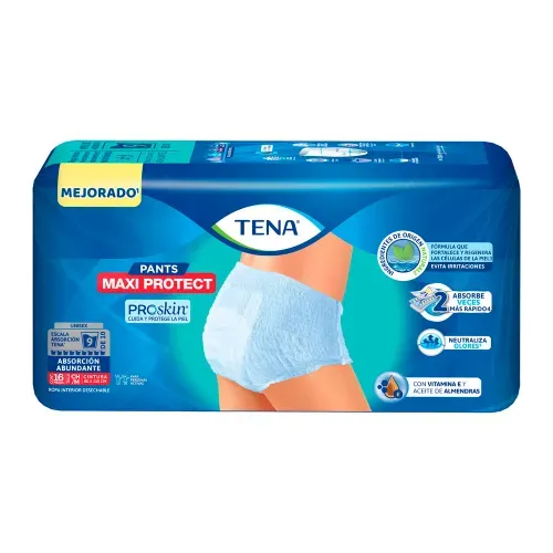 Ropa interior unisex tipo calzón Tena  Pants Maxi Protect  Absorción Abundante para tu día a día Talla G - 16 piezas