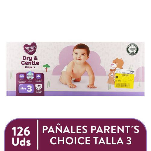 Pañales Parent's Choice Dry and Gentle T3 - 126 Uds
