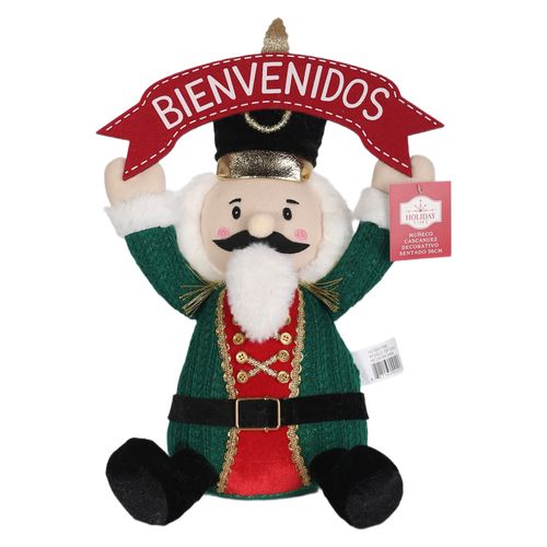 Muñeco Holiday Time Cascanueces decorativo sentado para Navidad - 36 cm