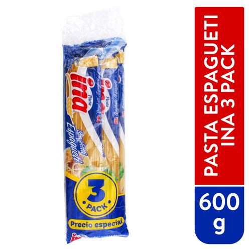 Pasta Larga Ina Espagueti 3 Pack 600g