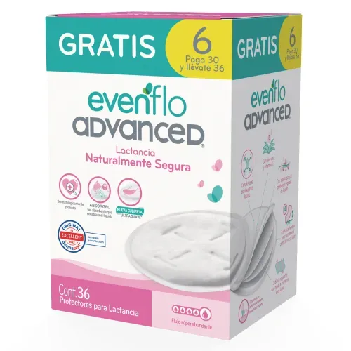 Pads Advanced  Evenflo De Lactancia - 36 Uds