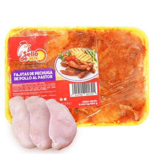 Fajita De Pollo Marinada Al Pastor - Precio Indicado Por Libra (454 g)