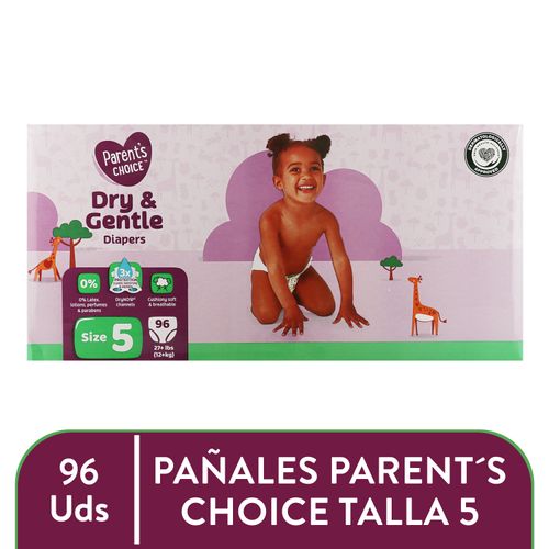 Pañales Parent's Choice Dry and Gentle Talla 5 - 96 Uds.