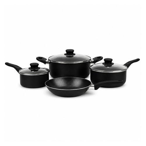Set de Ollas Mainstays De Cocina Color Negra - 7 Pzas