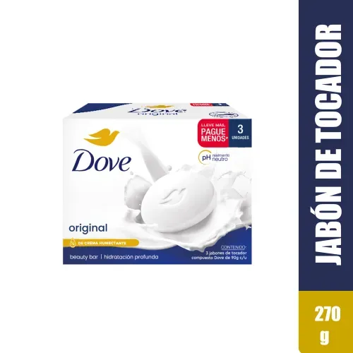 Jabón Dove Original Hidratación Profunda 3 Pack - 270 g.