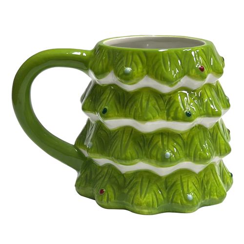 Taza Holiday Time de cerámica con diseño de árbol Navidad