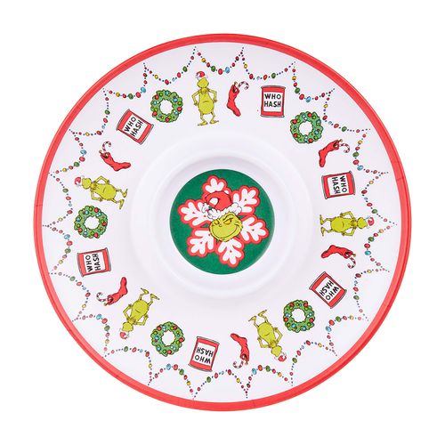 Boquitero de melamina Grinch con diseño decorativo Navidad - 30 cm