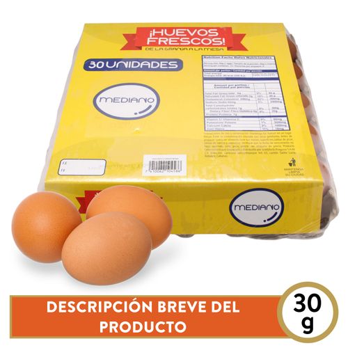 Huevo Mediano Marron Frescos 30 U
