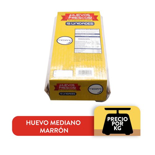 Huevo Mediano Marron Frescos 15 U
