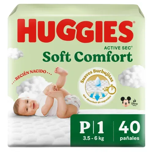 Pañal Bebe Soft Comfort Panal Etapa 1 P Huggies 40 unidades 40unidad
