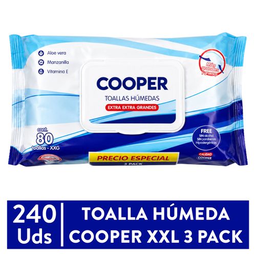 Toalla Humeda Cooper Xxl 3pk 240ea
