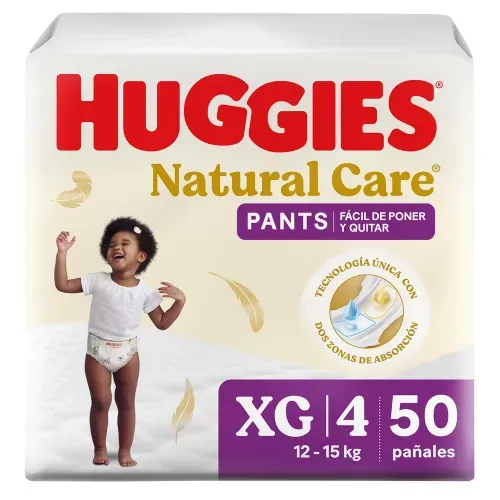 Pañales Huggies Natural Care Pants Etapa 4/XG - 50 Unidades