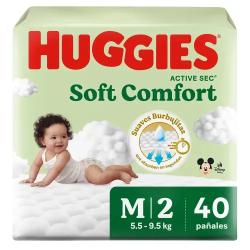 Pañales Huggies Soft Comfort Etapa 2/M - 40 Unidades