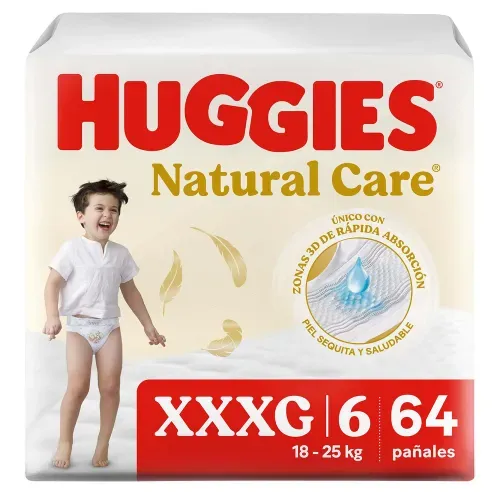 Pañales Huggies Natural Care Etapa 6/XXXG - 64 Uniades