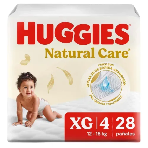 Pañales Huggies Natural Care Etapa 4/XG - 28 Unidades