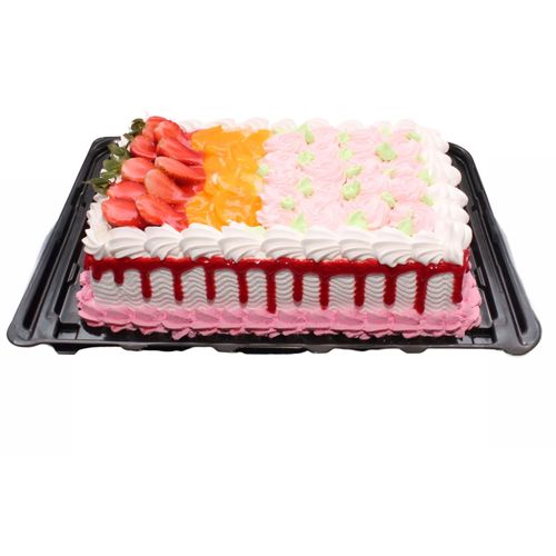 Pastel 1/4 Plancha Relleno De Fresa Con Fruta