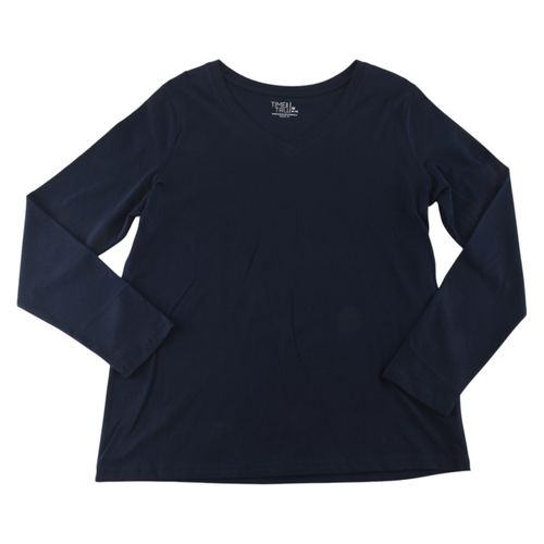 Blusa Time & Tru básica manga larga cuello V