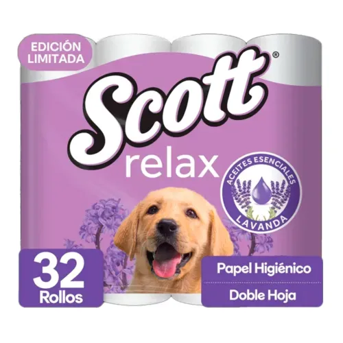Papel Higiénico Scott Relax Lavanda Edición Limitada - 32 Rollos