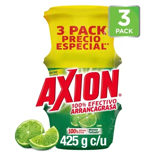 Lavaplatos Axion Limón Pasta 3pack  425 g  c/u - 1275 g