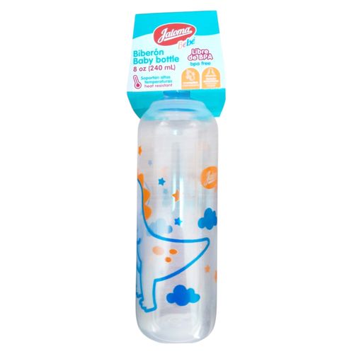 Biberón Jaloma con mamila de silicon dinosaurio 240 ml