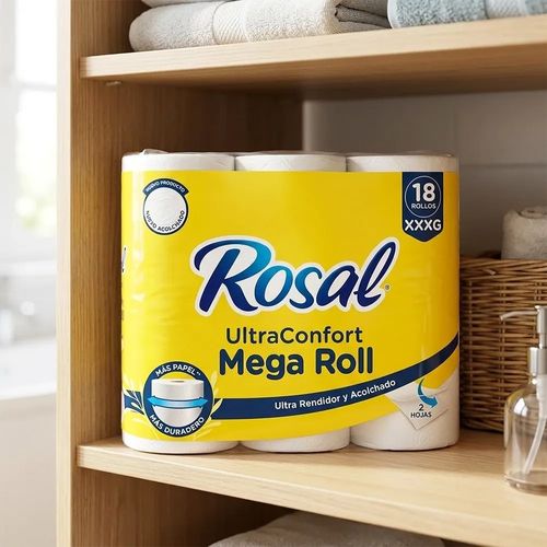 Papel Higiénico Rosal Amarilo 500 hojas - 18 Rollos