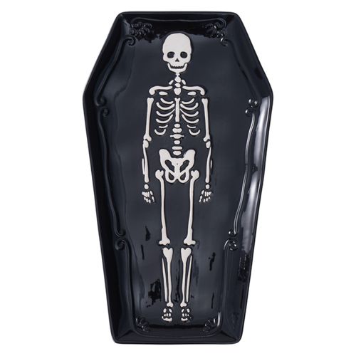 Plato Way To Celebrate con forma de ataúd Halloween