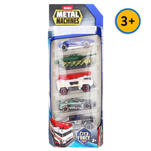Set de juguete Metal Machine vehículos city force surtido - 5 Uds