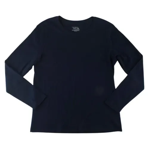 Blusa Time & Tru básica manga larga cuello redondo
