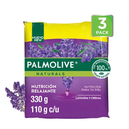 Jabón Corporal Palmolive Naturals Nutrición Relajante Lavanda Y Crema 3 Pack - 300 g
