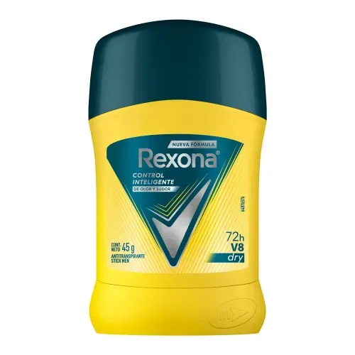 Desodorante Rexona caballero V8 protección seca y fresca barra - 45 g