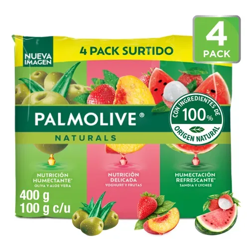 Jabón de Tocador Palmolive Naturals Mixto 4 pack - 400 g