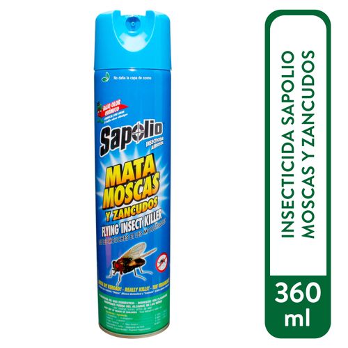 Insecticida Aerosol Sapolio, Mata Moscas y Mosquitos - 360 ml