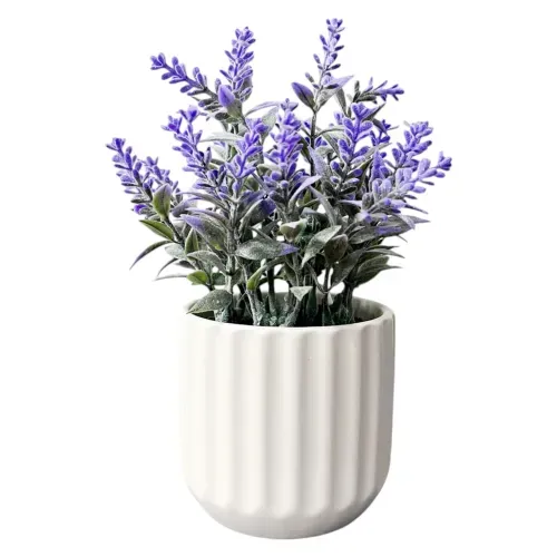 Ms Lavanda Artificial Maceta Blanca 17cm