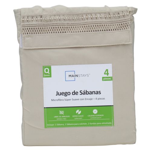 Ms Set De Sabanas Mf Beige q