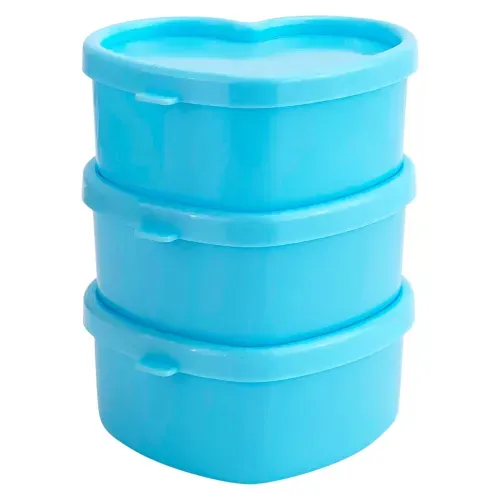 Set de Contenedores Mainstays Plasticos Para Comida en forma de Corazón - 3 Piezas
