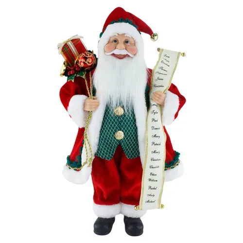 Santa Claus Holiday Time con regalos y diseño de Navidad - 45 cm