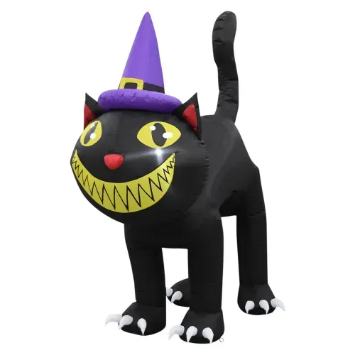 Inflable Way To Celebrate de gato con sombrero animado Halloween - 180 cm